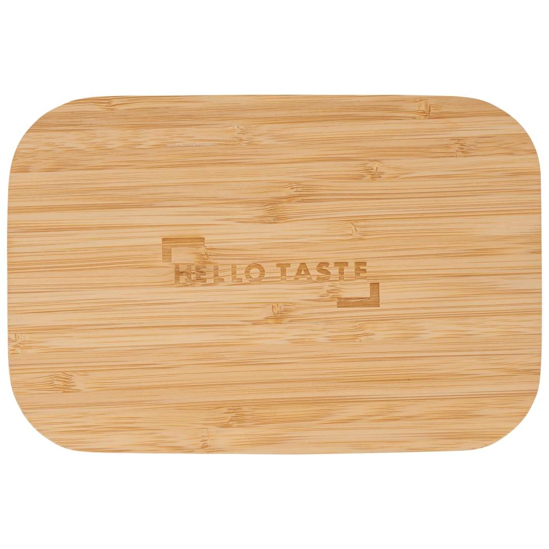 Bamboo fiber lunch box with cutting board lid Beige miniatura 9