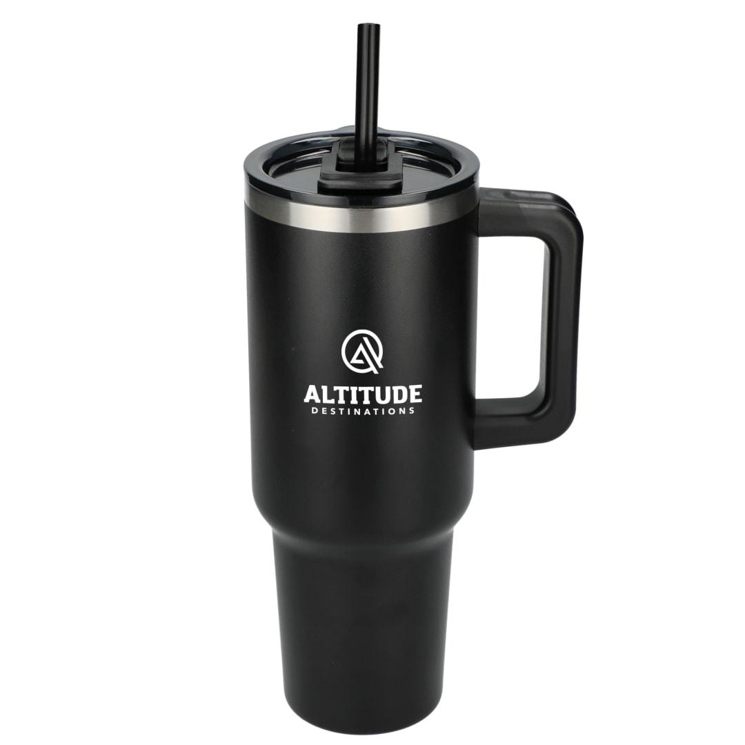 Pinnacle recycled travel tumbler with straw 40oz Black miniatura 14
