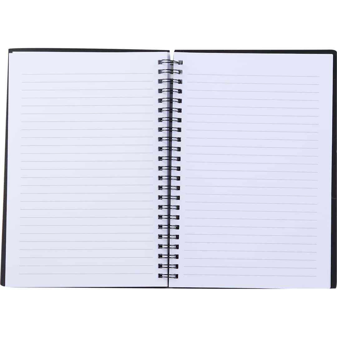 5.5 X 8.5 spiral notebook with clear pocket Black miniatura 5