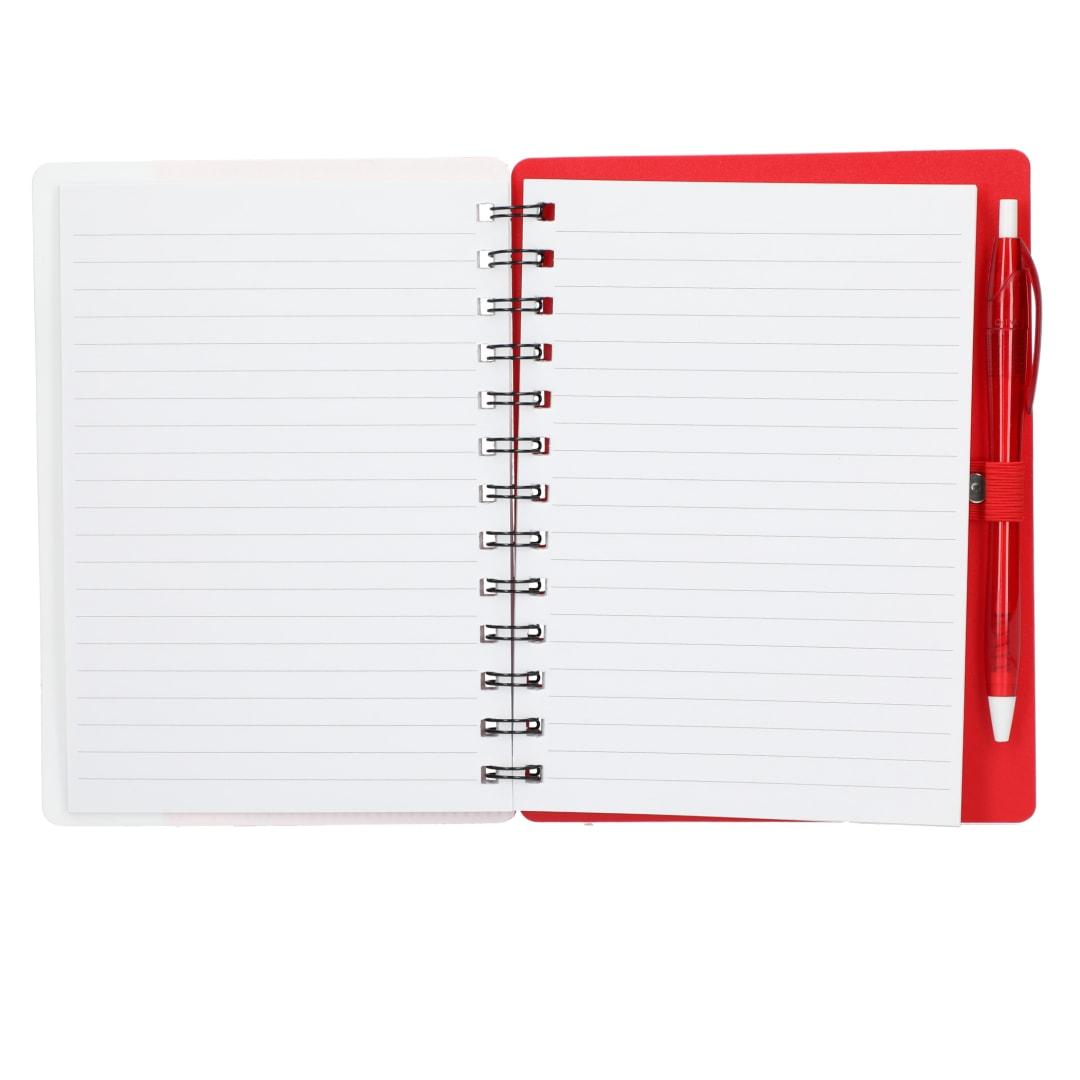 5 X 7 recycled dual pocket spiral notebook w pen Blue miniatura 19