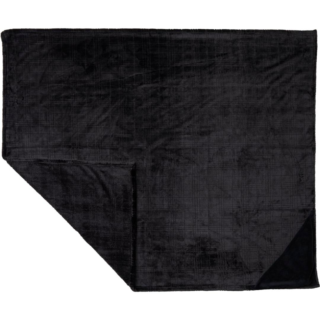 Luxury comfort flannel fleece blanket Black miniatura 3