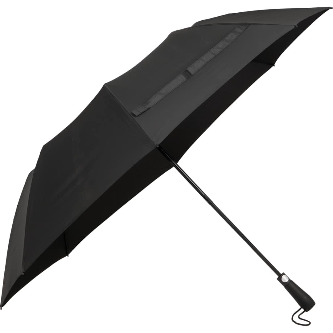 58 Recycled folding golf umbrella Black front