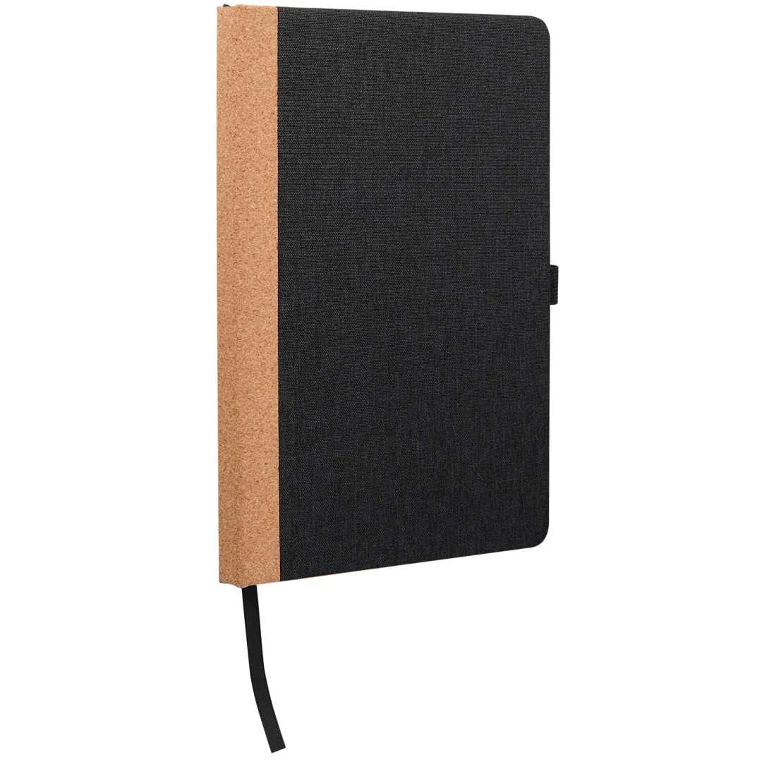 5.5 X 8.5 recycled pet and cork bound journal Black miniatura 4