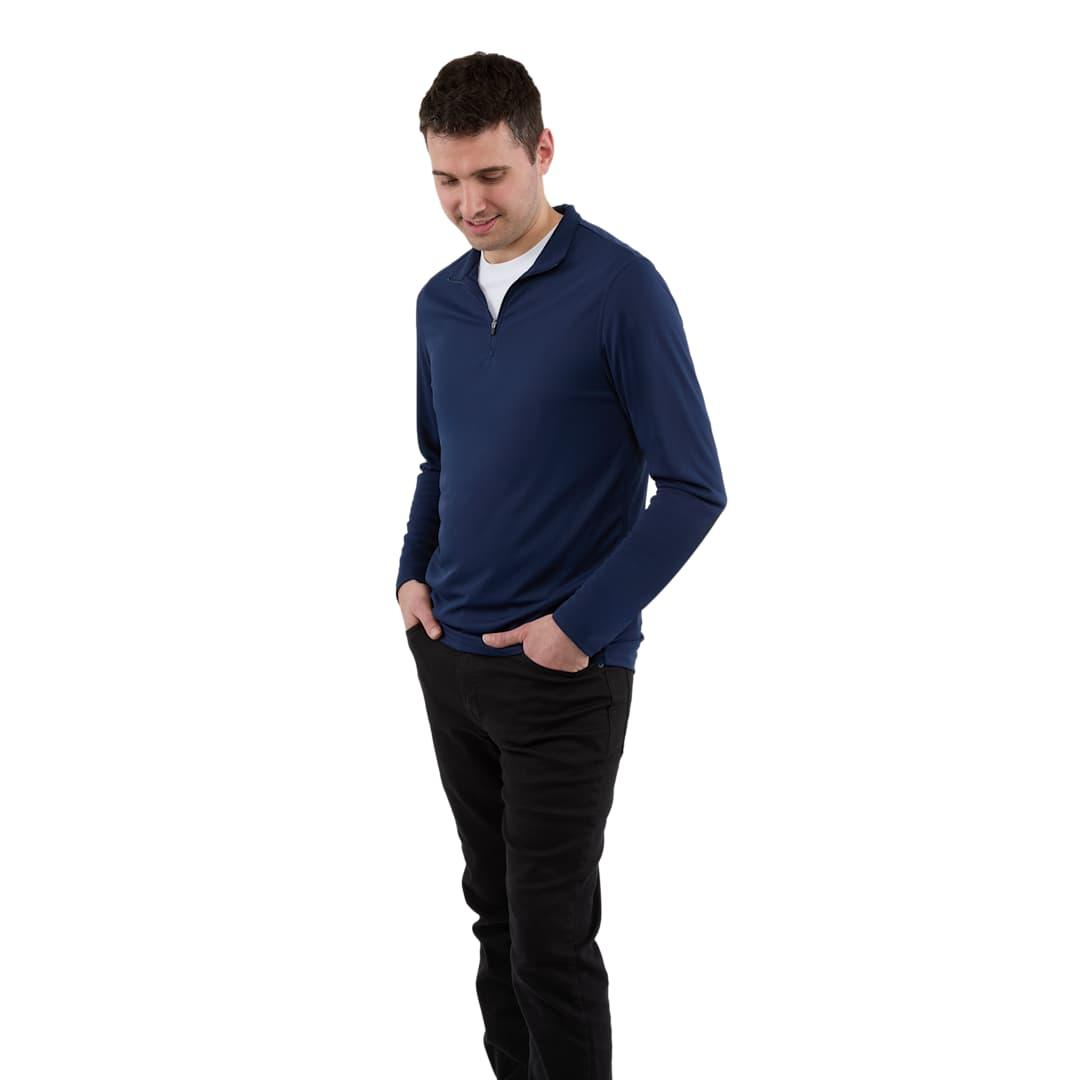 Dara knit quarter zip - mens Navy Blue miniatura 7