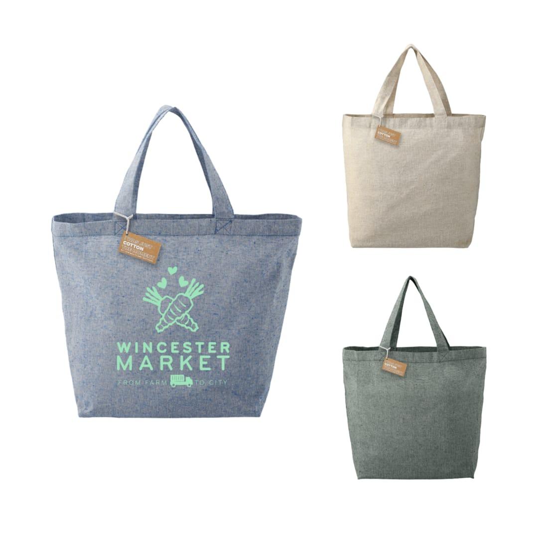 Recycled 5oz cotton twill grocery tote Blue miniatura 8