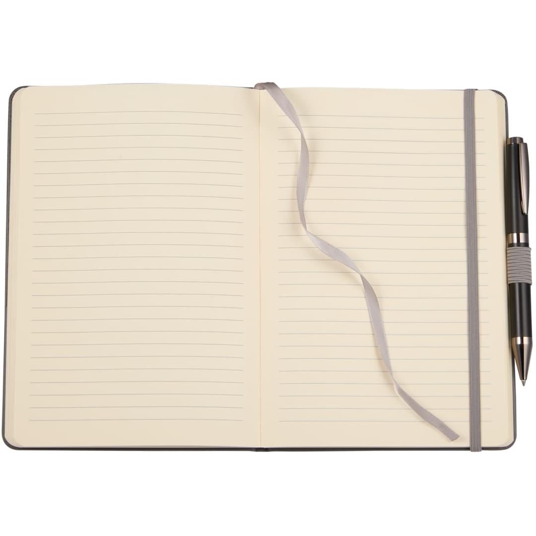 5.5X 8.5 fsc® recycled ribbed bound journal Black miniatura 8
