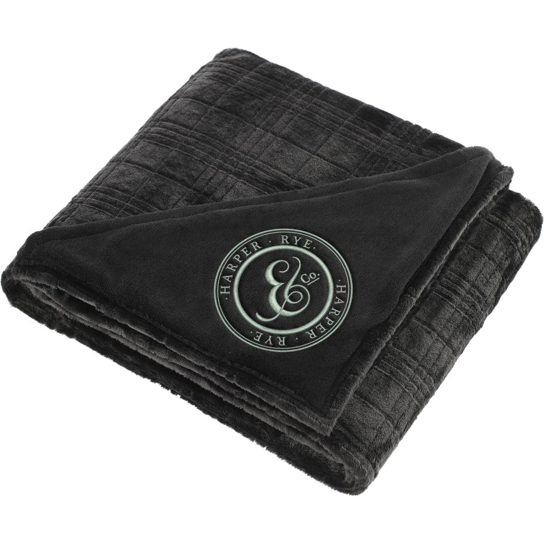 Luxury comfort flannel fleece blanket Black miniatura 5