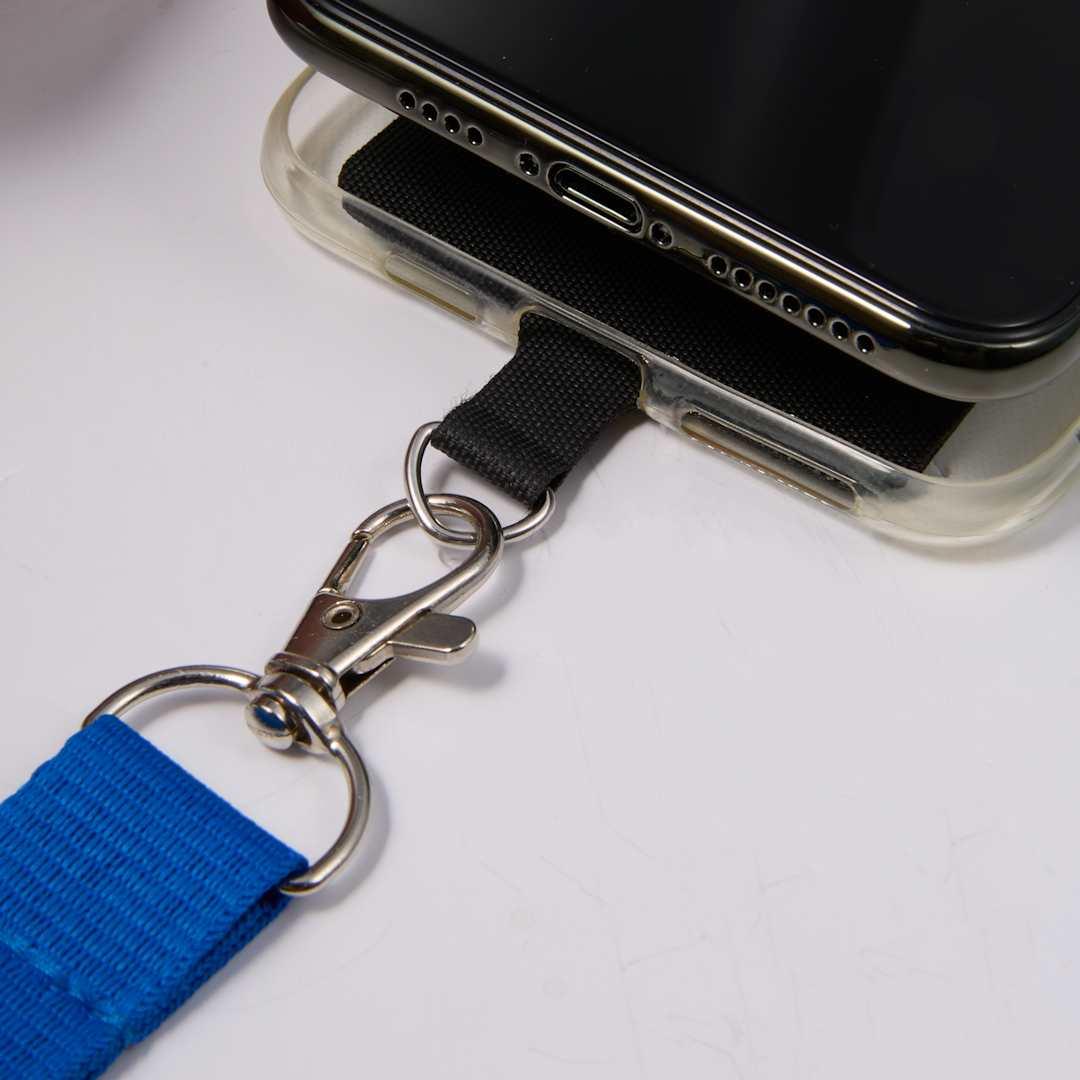 Adjustable recycled phone lanyard Black miniatura 17
