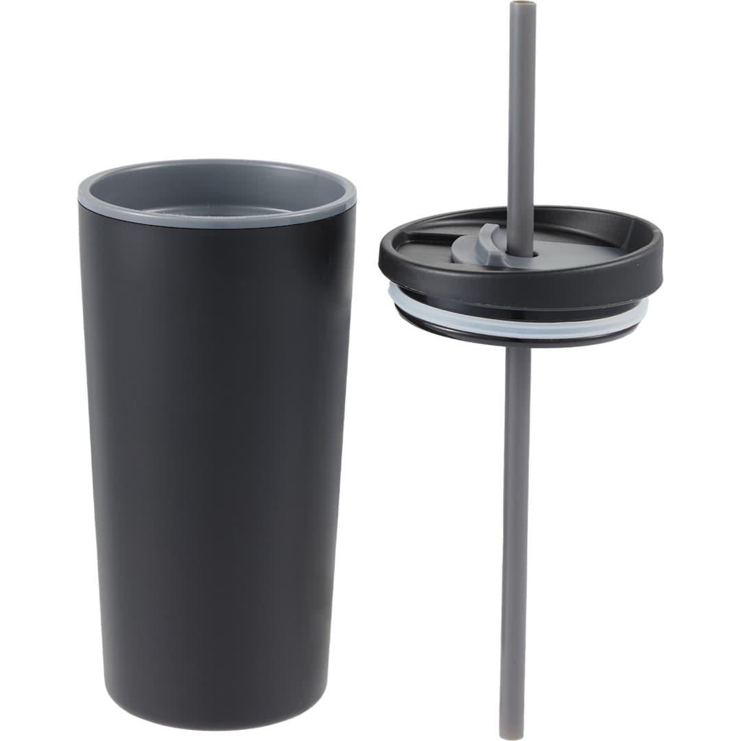 Santino recycled tumbler w/ dual function lid 16oz Black miniatura 4