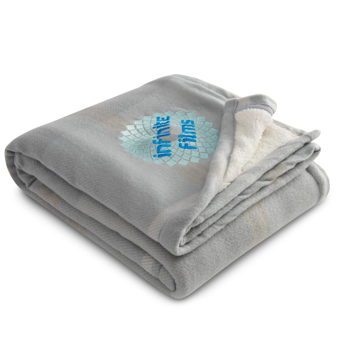 Plaid fleece sherpa blanket Blue miniatura 19