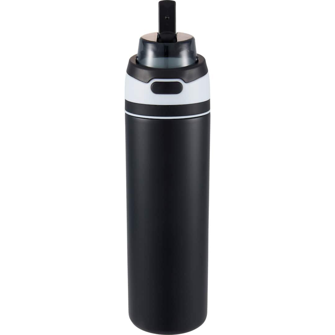 Elvin 28oz recycled stainless flip straw bottle Black miniatura 8