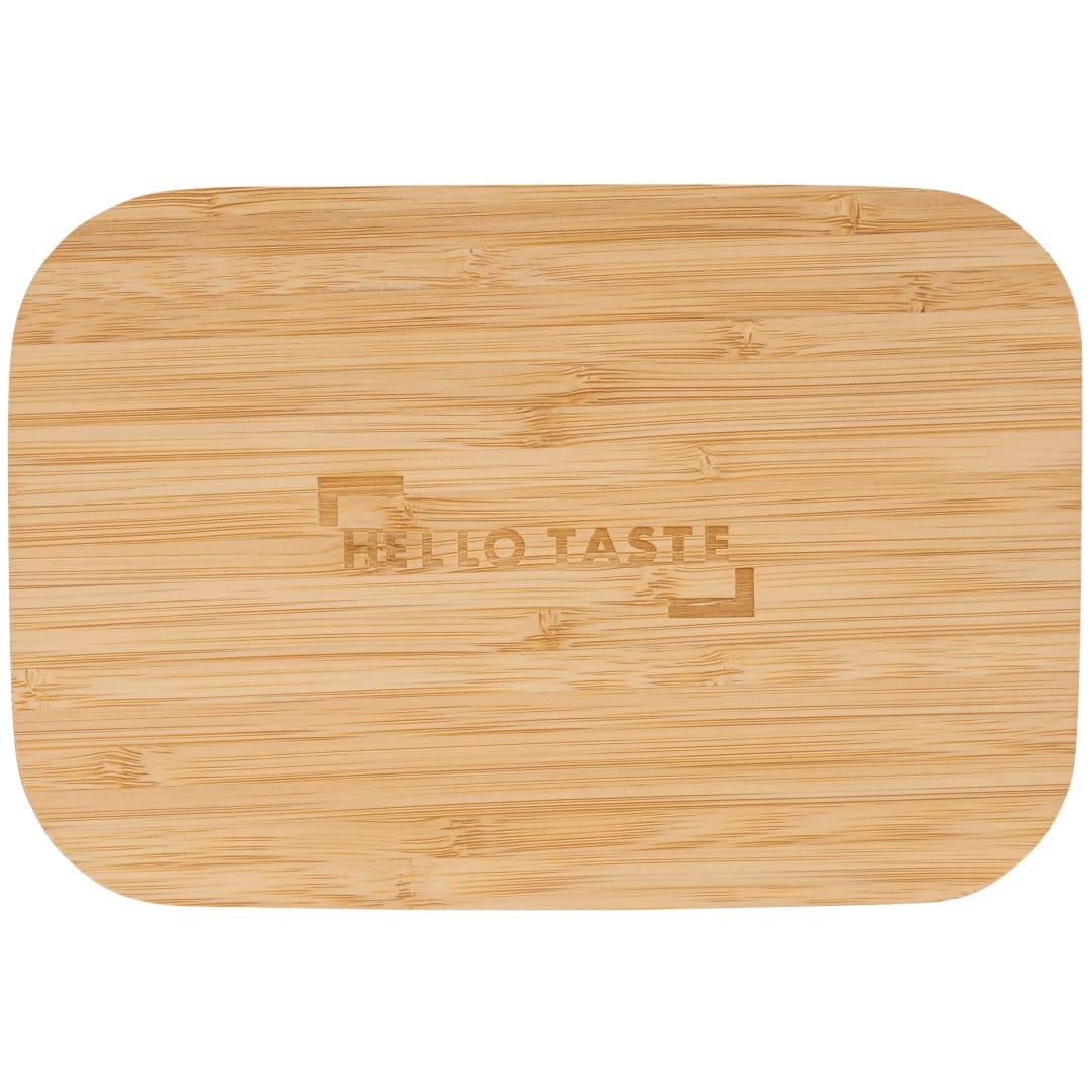 Bamboo fiber lunch box with cutting board lid Beige miniatura 27