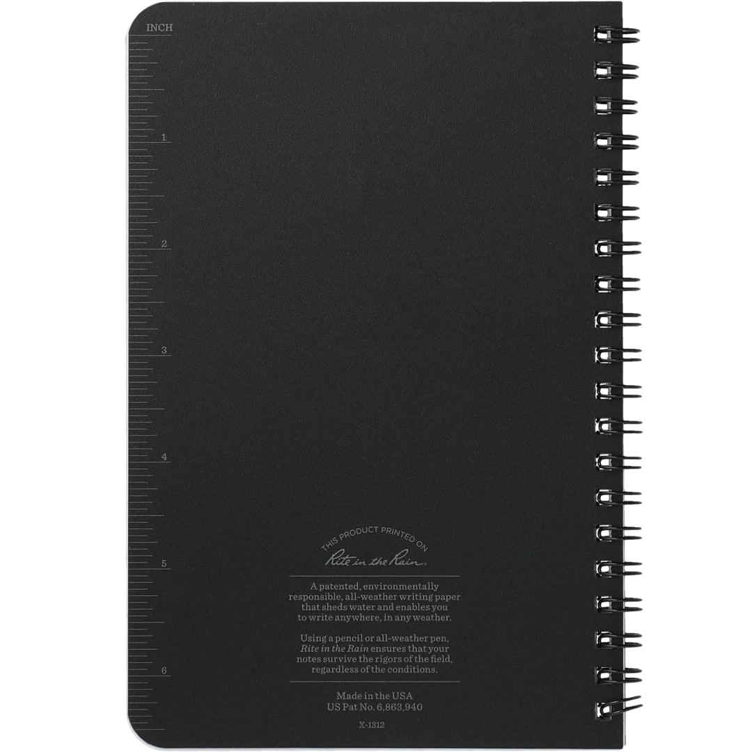 4.6 X 7 rite in the rain side spiral notebook Black miniatura 3