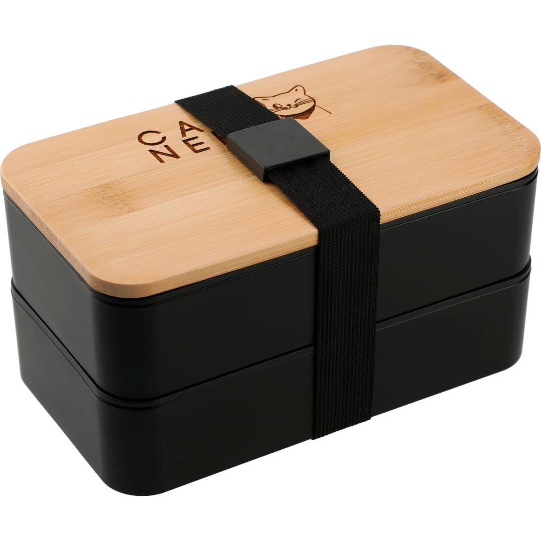Stackable bamboo fiber bento box Beige miniatura 17