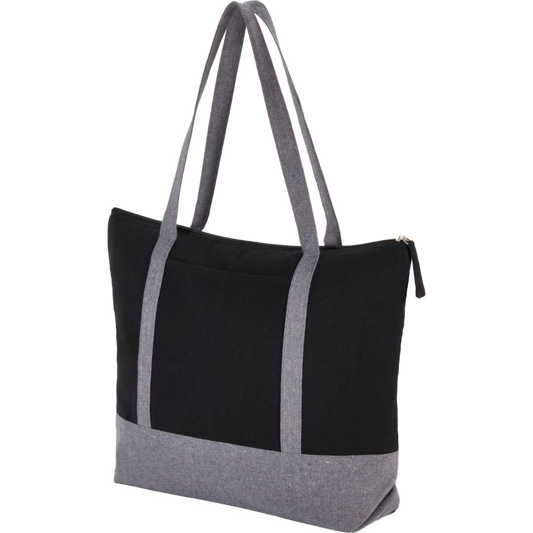 Repose 10oz recycled cotton zippered tote Grey front