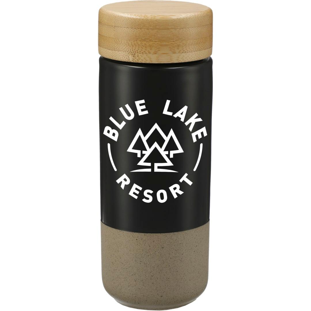 Arlo ceramic tumbler with bamboo lid 11oz Black miniatura 9