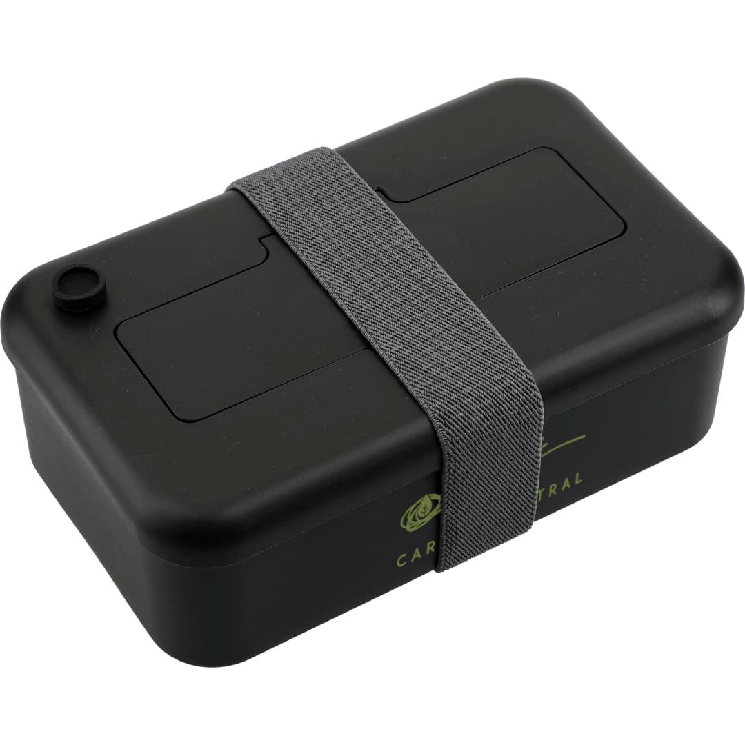 Bamboo fiber lunch box with utensils Black miniatura 7