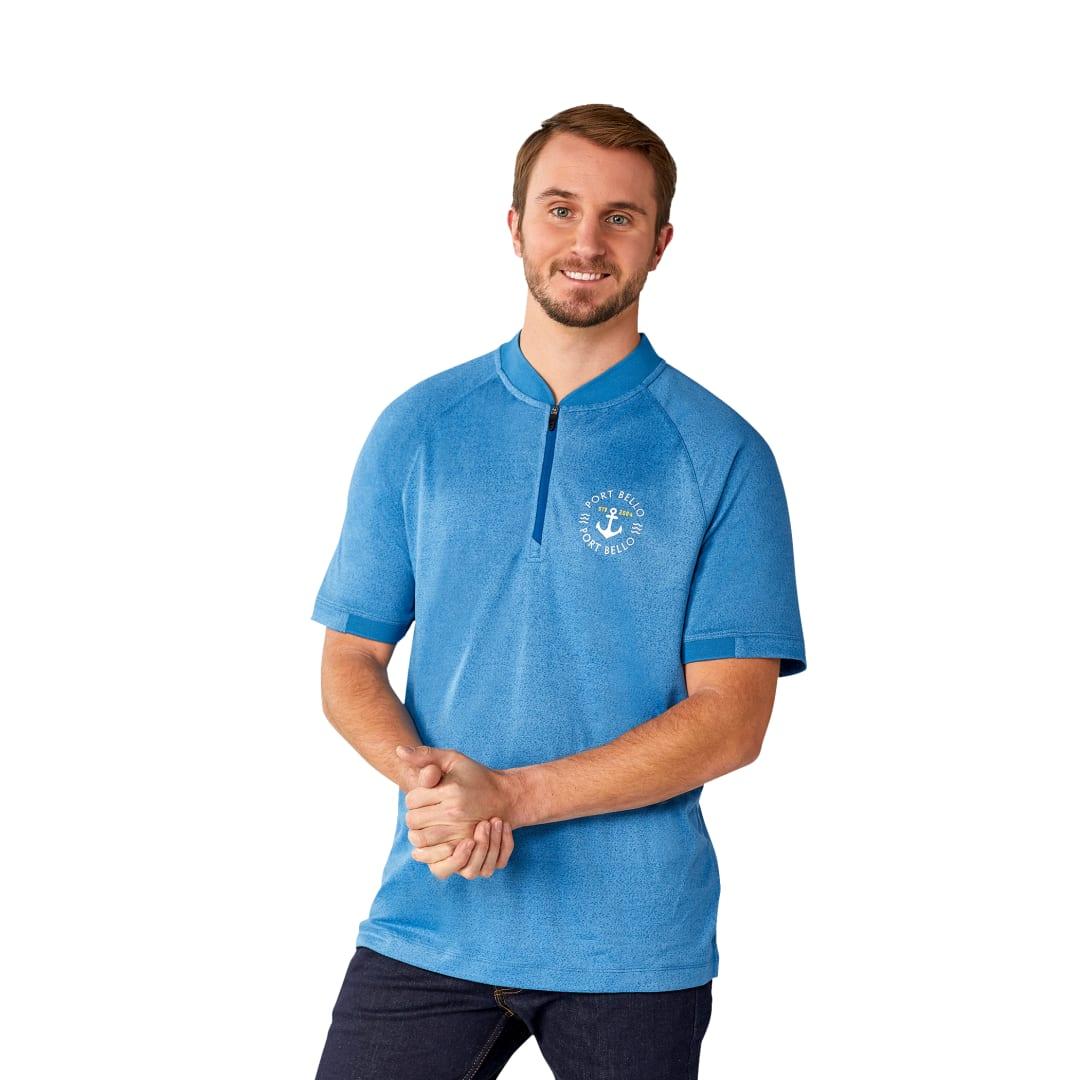 Mens kinport ss stand collar polo Wine miniatura 4