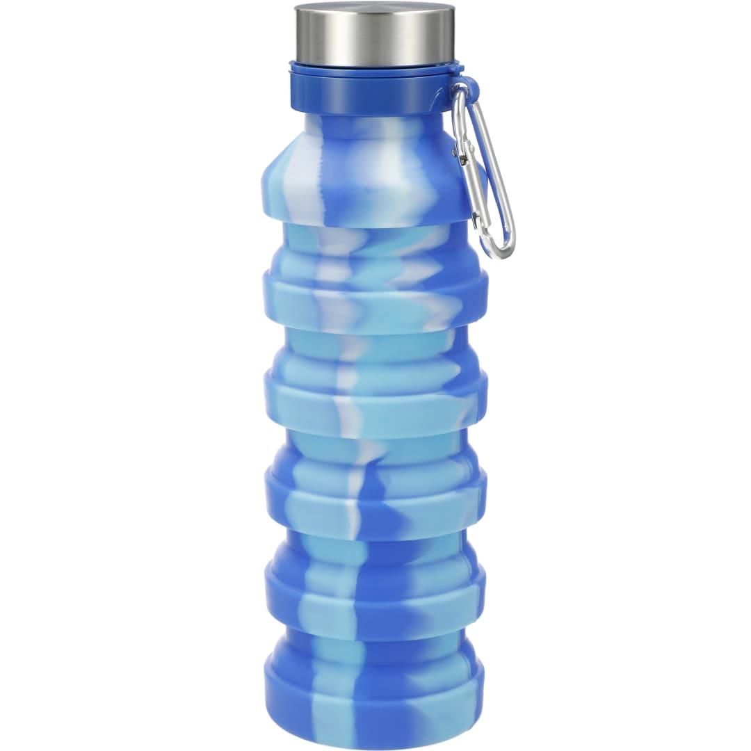 Zigoo silicone collapsible bottle 18oz - tie dye Sky Blue front