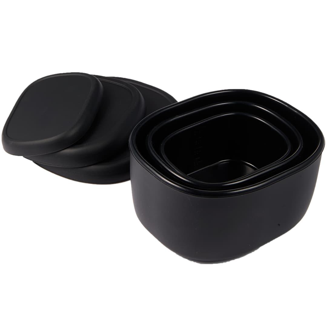 Zili silicone small storage containers - set of 3 Black miniatura 8