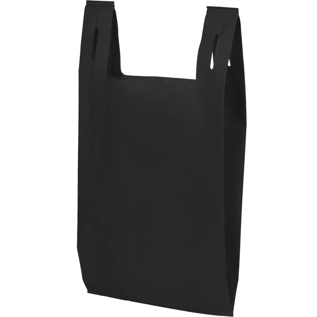 Recycled non-woven t-shirt tote Black front