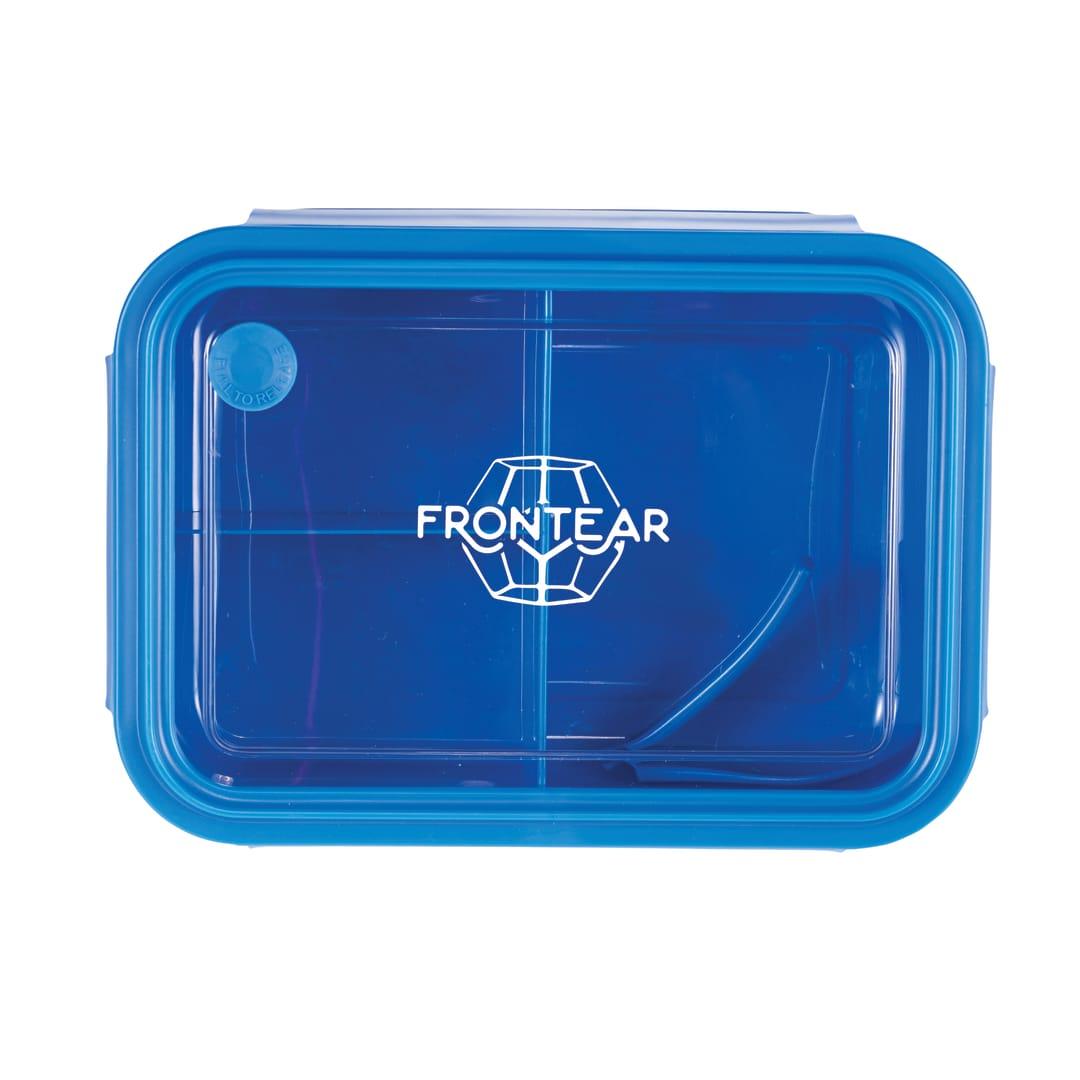 Three compartment food storage bento box Blue miniatura 10