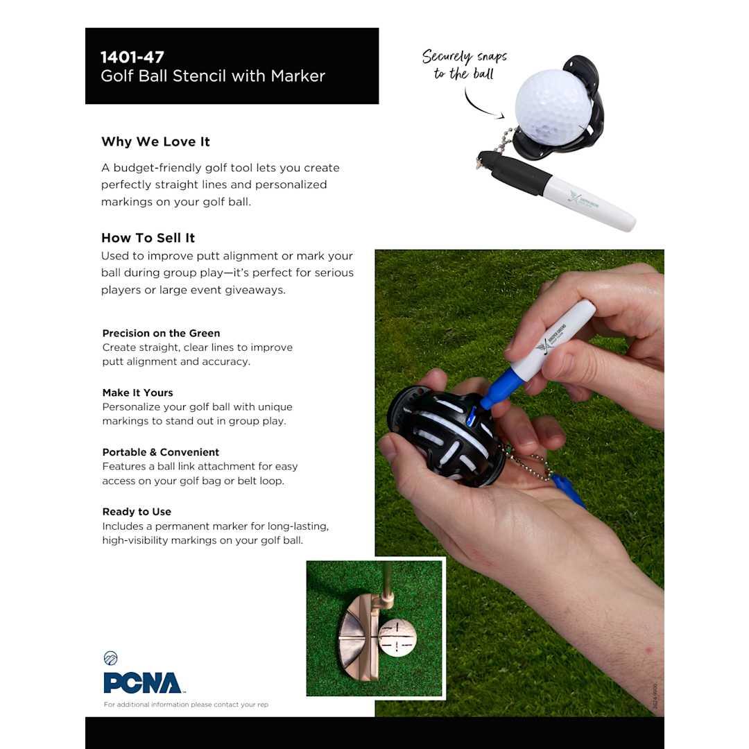 Golf ball stencil with marker Black miniatura 4
