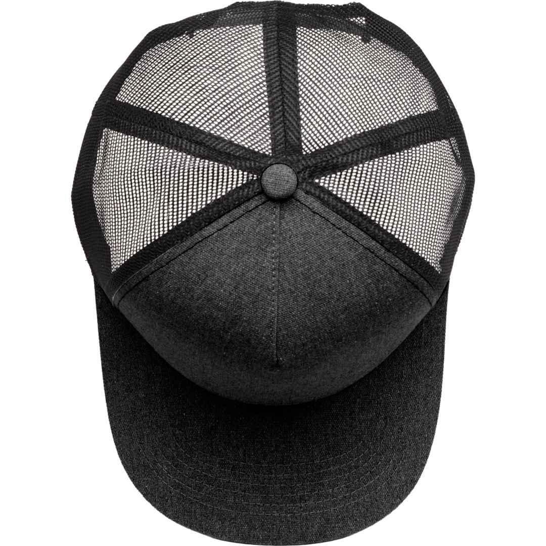 Recycled cotton canvas 5 panel mesh back ballcap Black miniatura 19