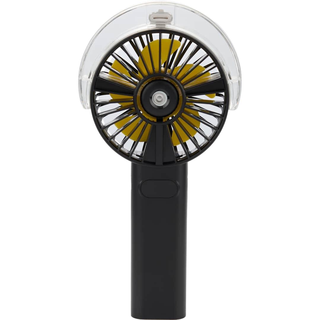 Rechargeable portable led fan with water mist Black miniatura 14