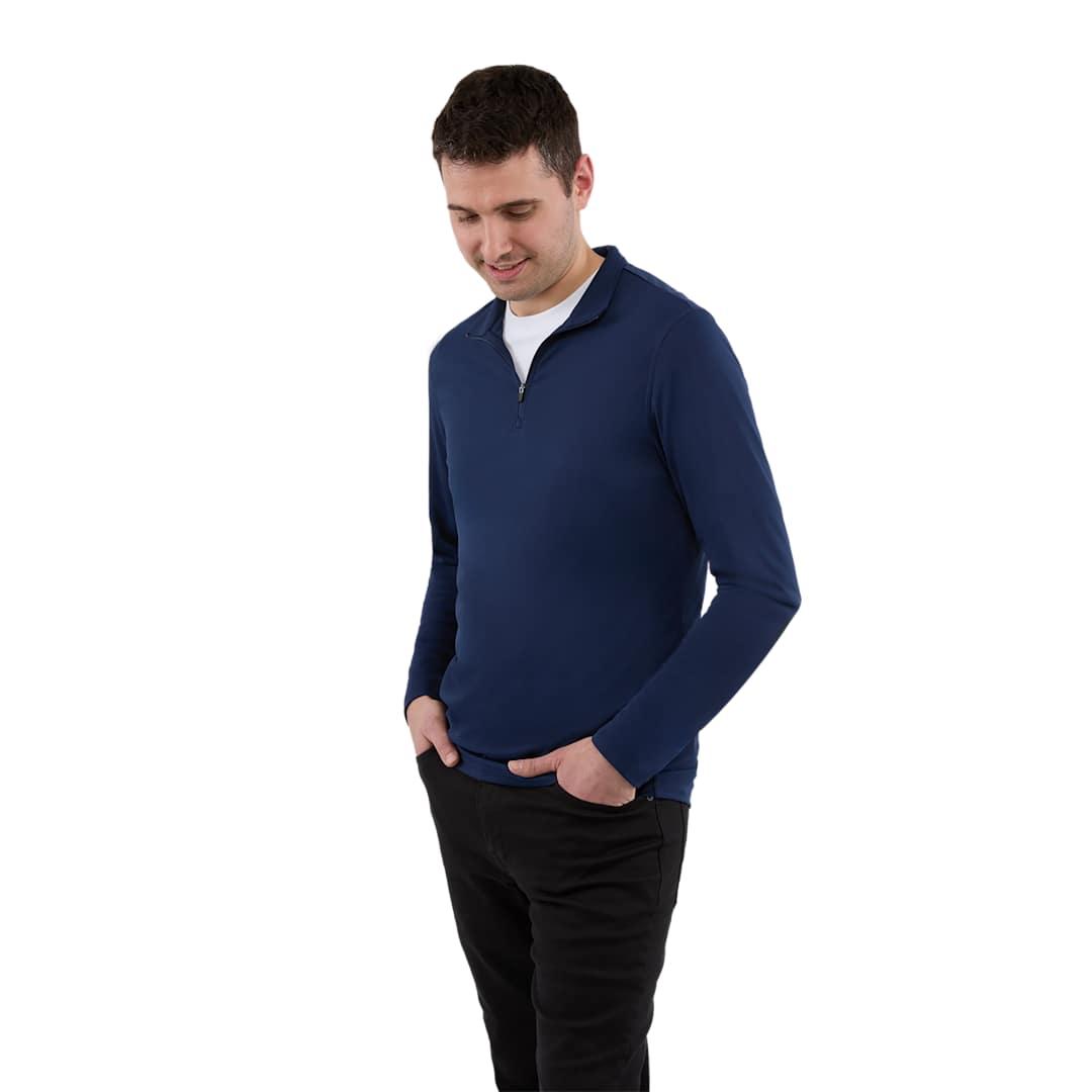 Dara knit quarter zip - mens Navy Blue miniatura 4