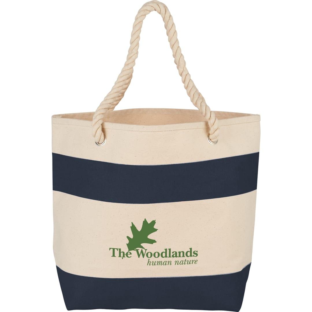 Rope handle 16oz cotton canvas tote Black miniatura 9