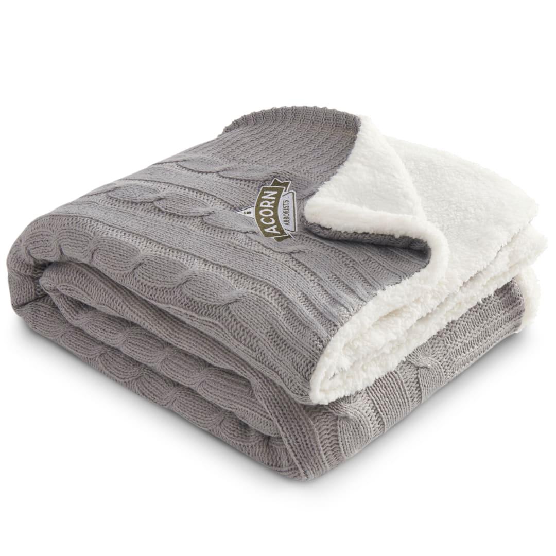 Field & co.® cable knit sherpa blanket Grey miniatura 23