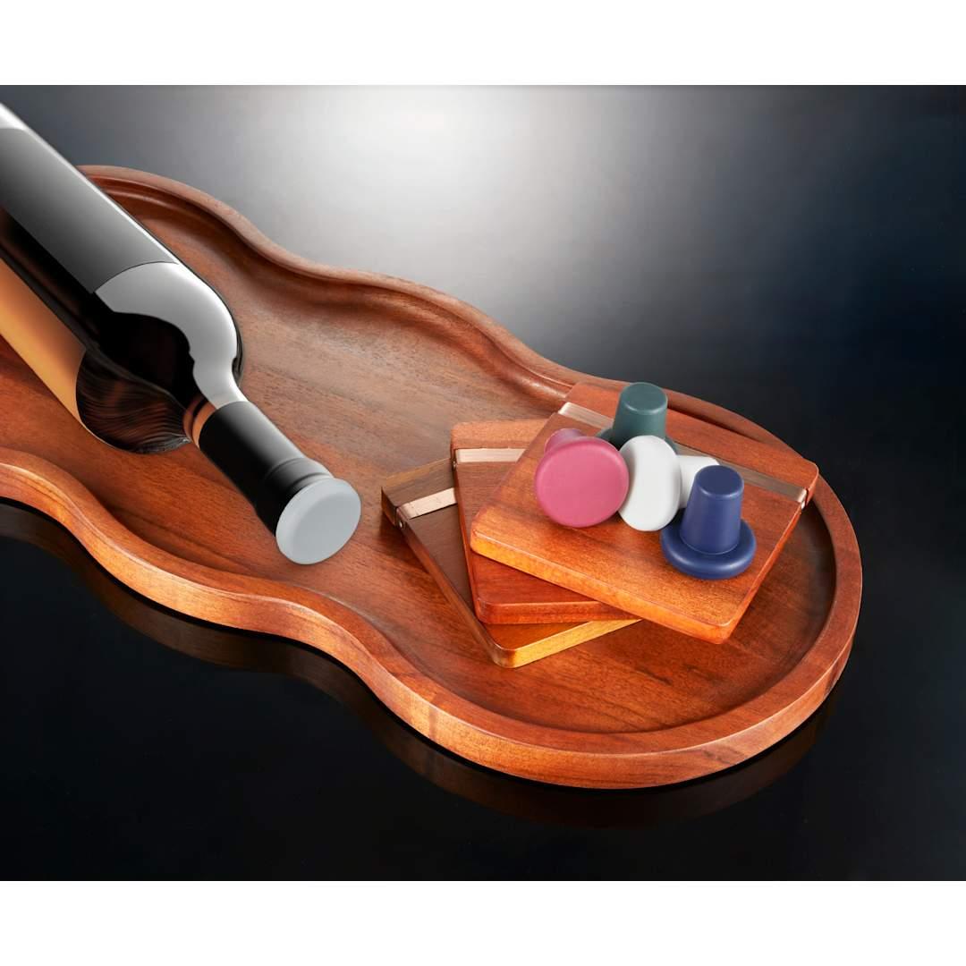 Silicone bottle stoppers Black front