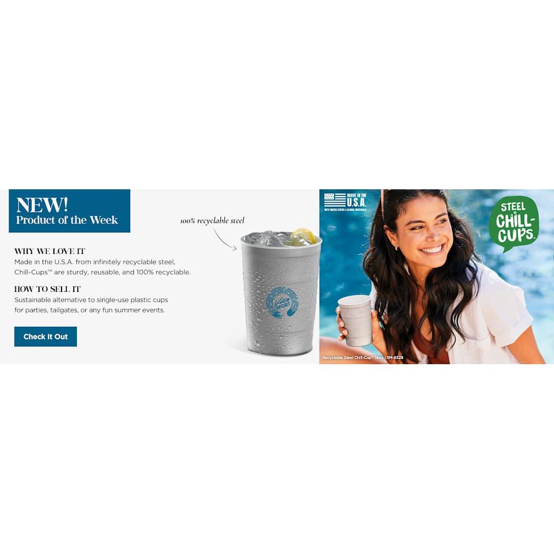 Recyclable steel chill-cups™ 16oz Grey miniatura 3
