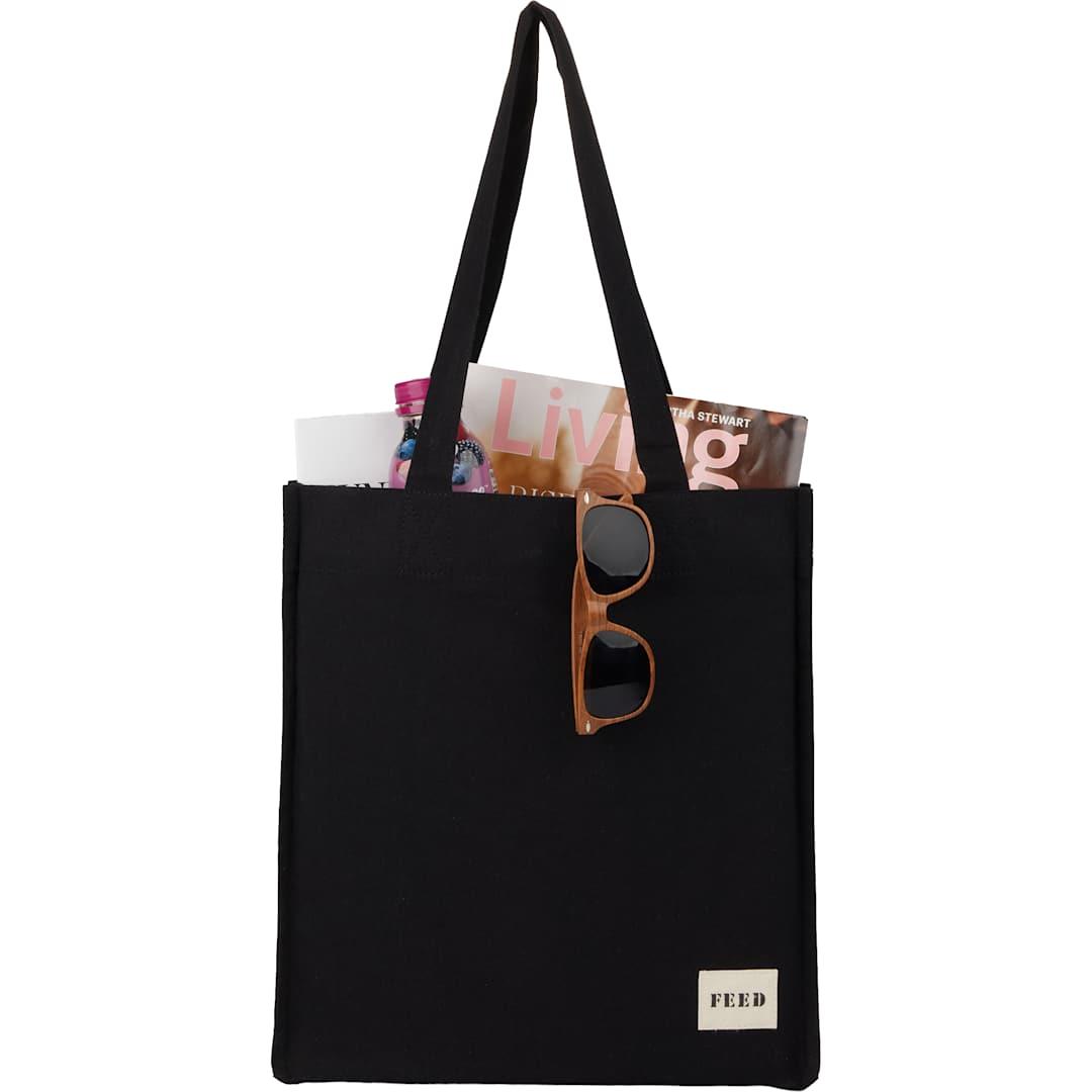 Feed organic cotton book tote Black miniatura 9
