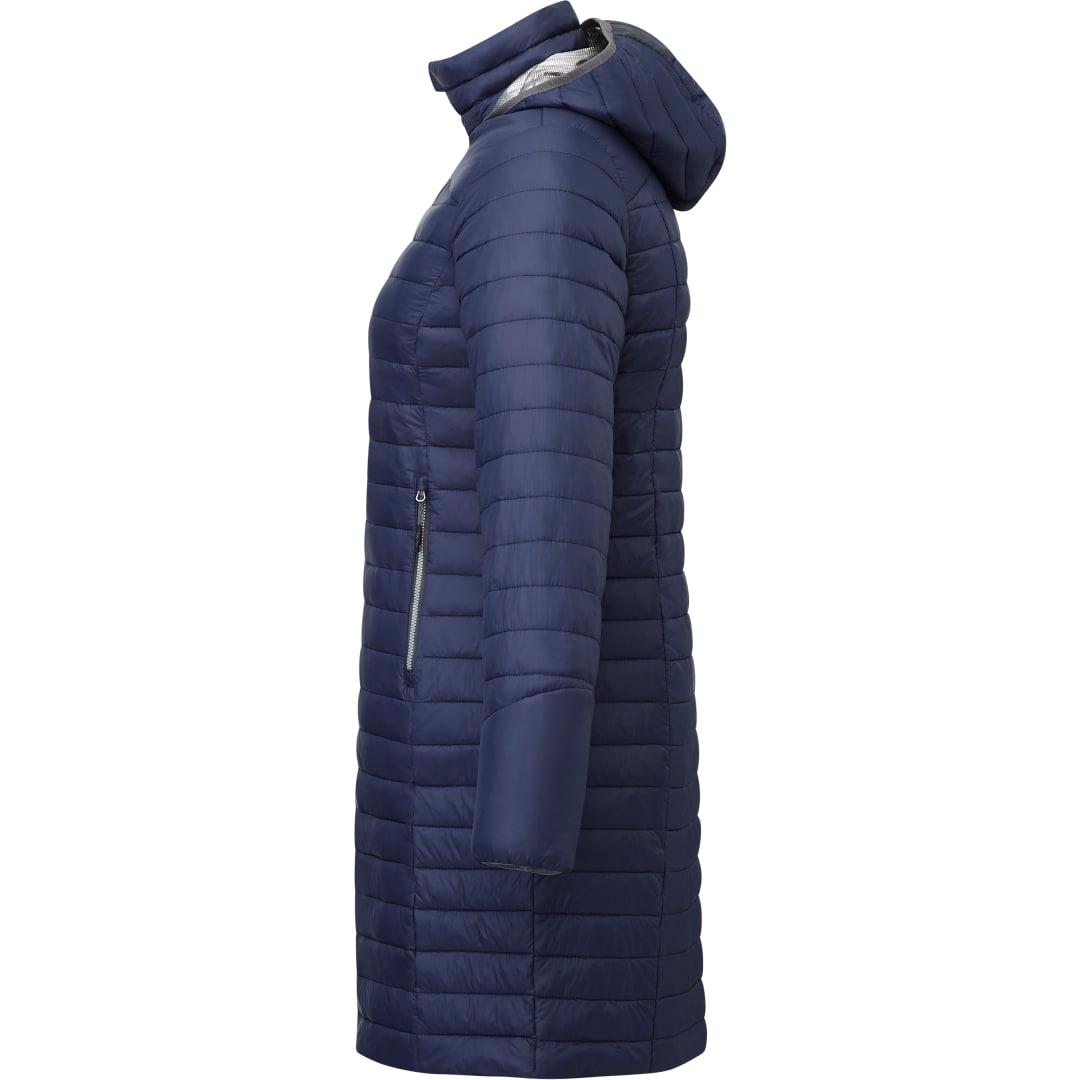 Womens silverton long packable insulated jacket Navy Blue miniatura 4