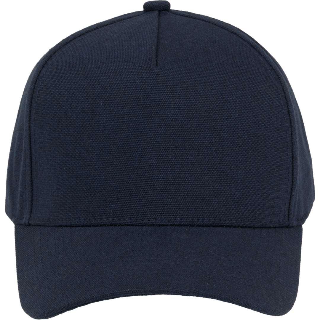Recycled cotton canvas 5 panel ballcap - unisex Navy Blue miniatura 7
