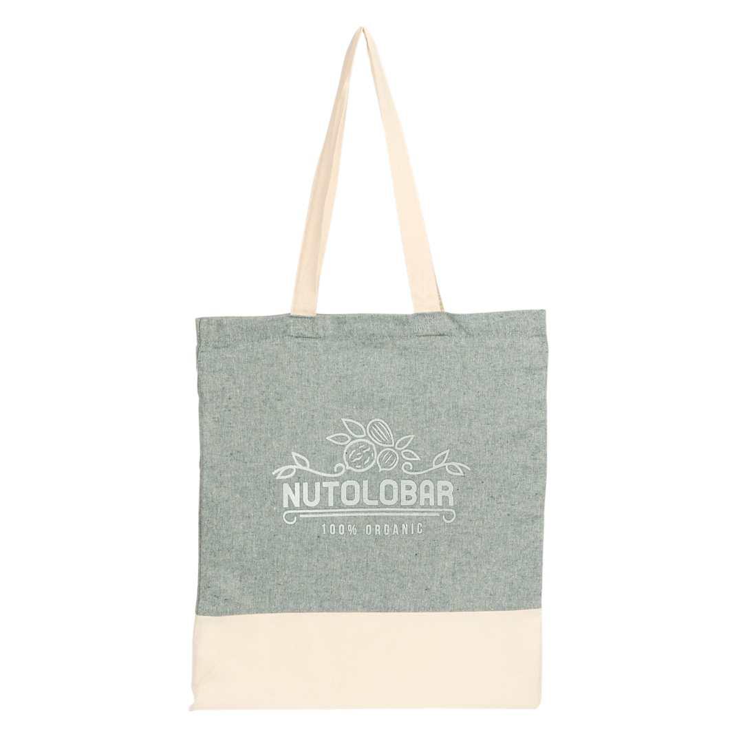 Split recycled 5oz cotton twill convention tote Grey miniatura 18