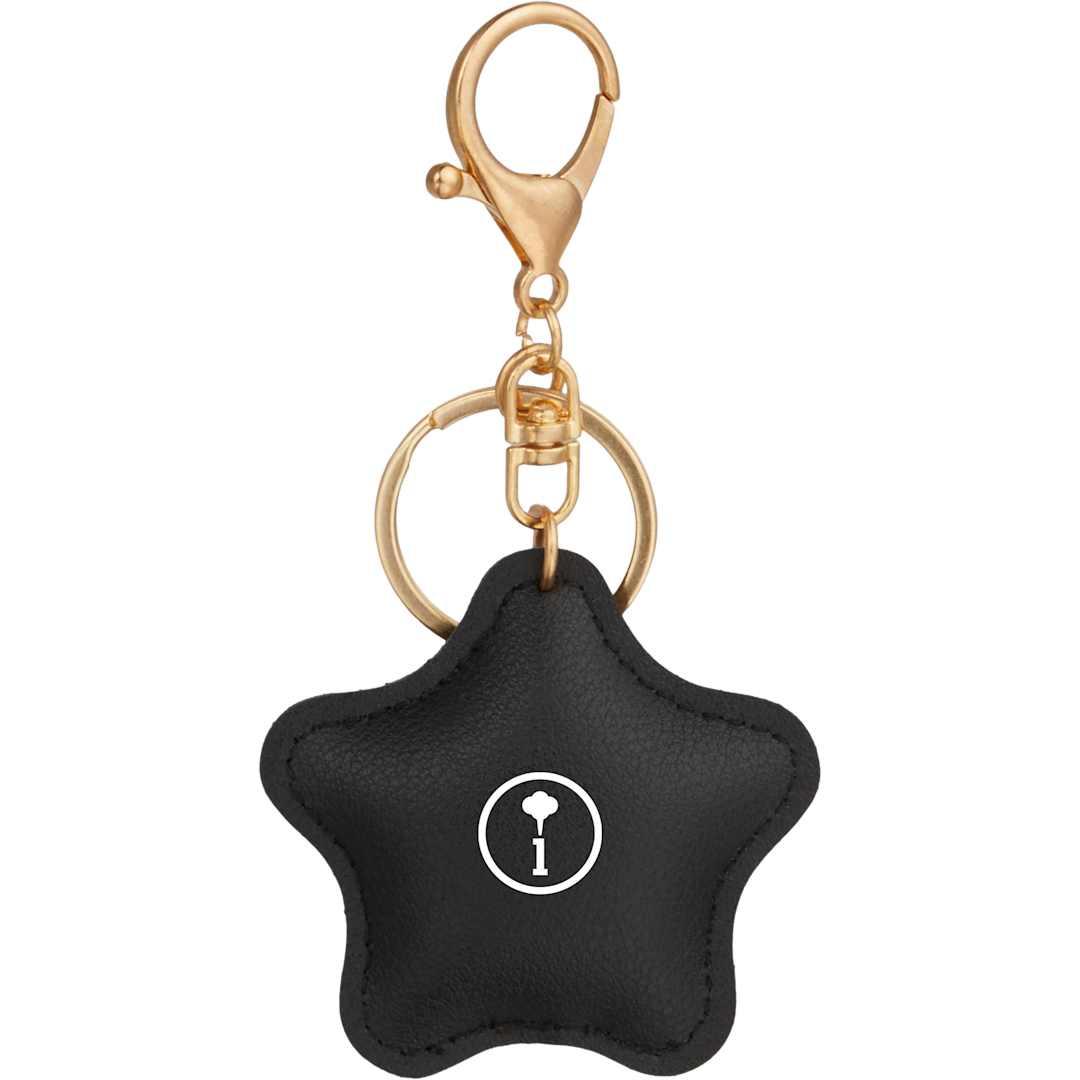 Star leather keychain Black miniatura 5