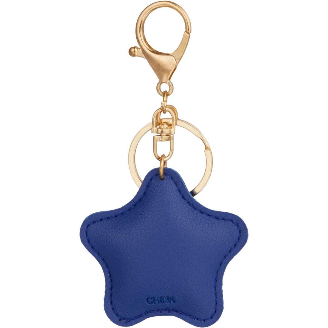 Star leather keychain Black miniatura 6