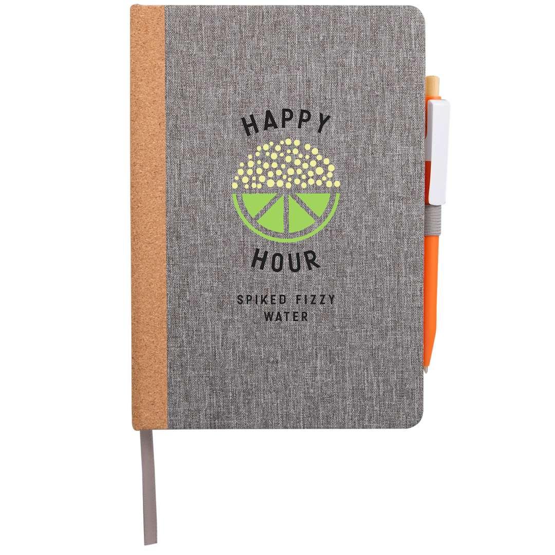 5.5 X 8.5 recycled pet and cork bound journal Black miniatura 17