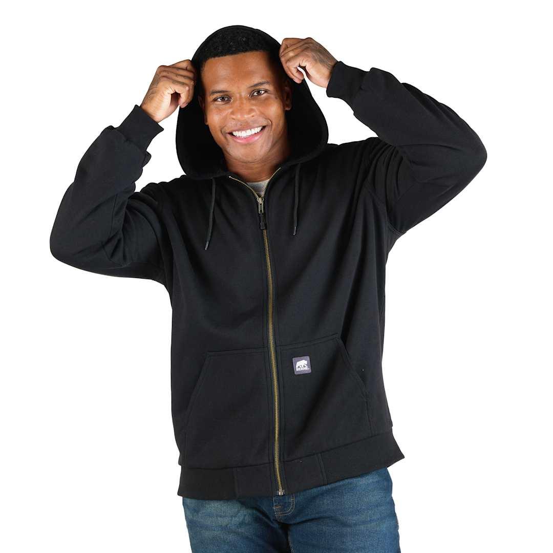 Berne heritage grid fleece-lined zip sweatshirt - mens Black miniatura 14