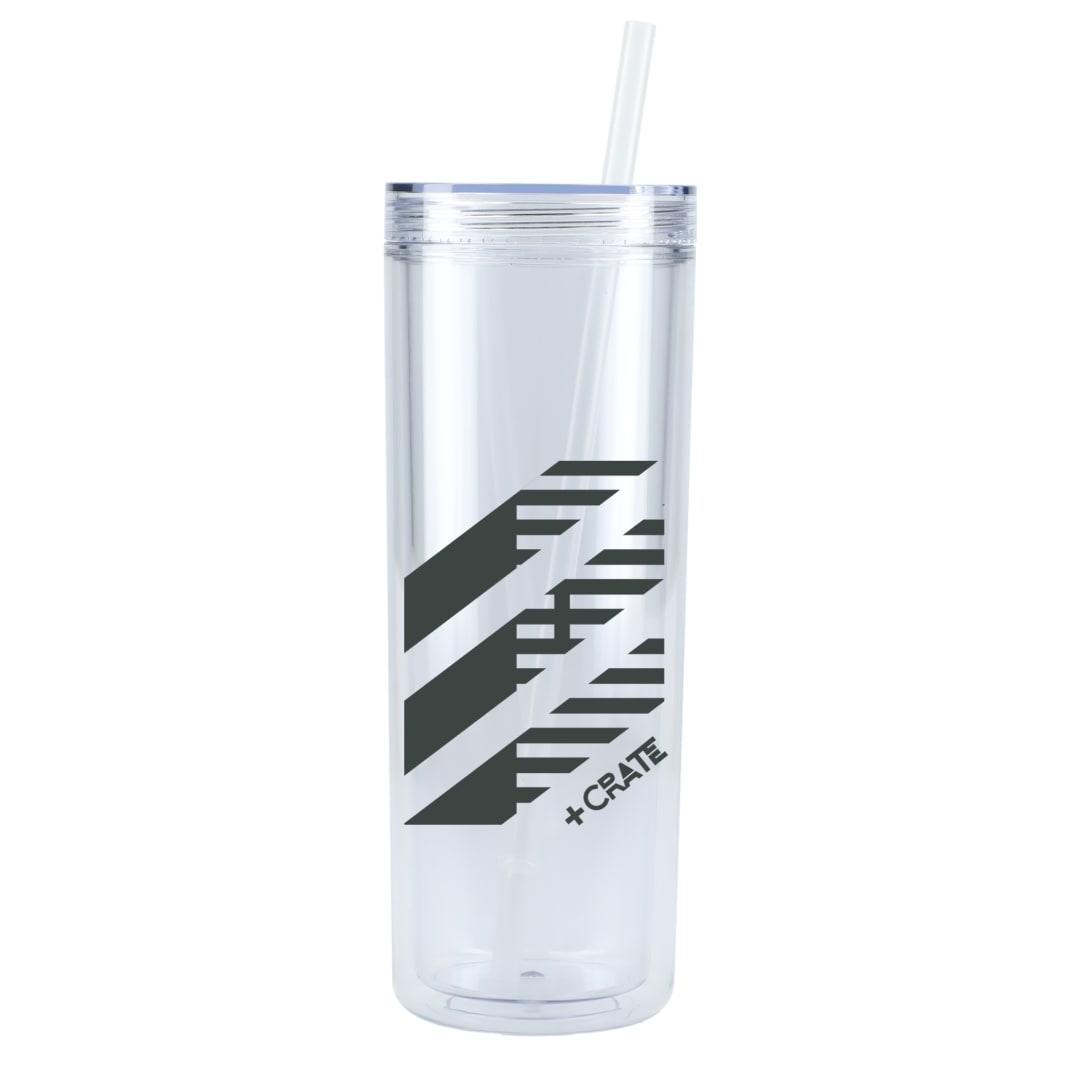 Chroma recycled acrylic straw tumbler 16oz Black miniatura 19