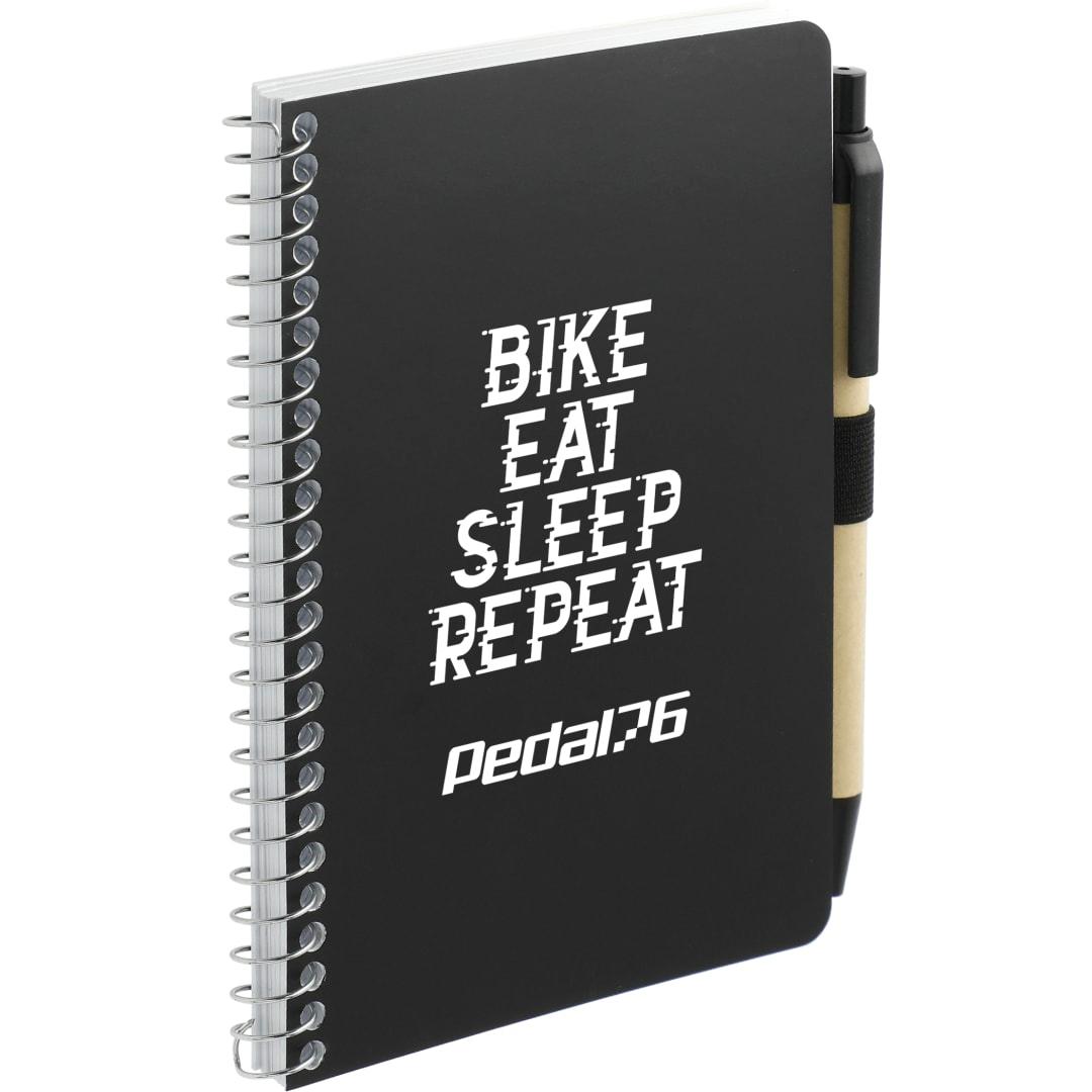 Fsc® mix 4 x 6 pocket spiral notebook with pen Black miniatura 7