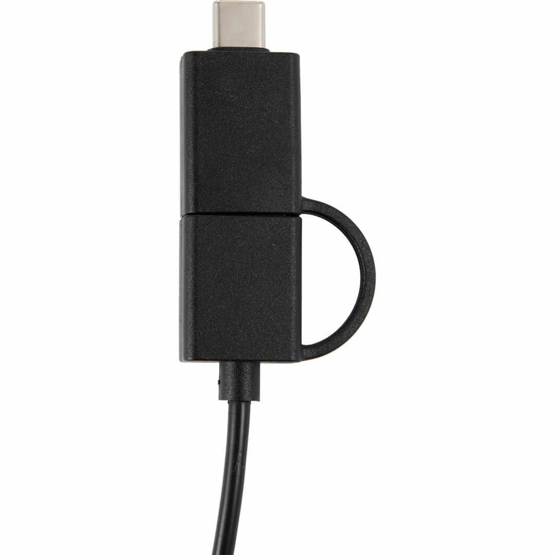 5-In-1 recycled long charging cable Black front