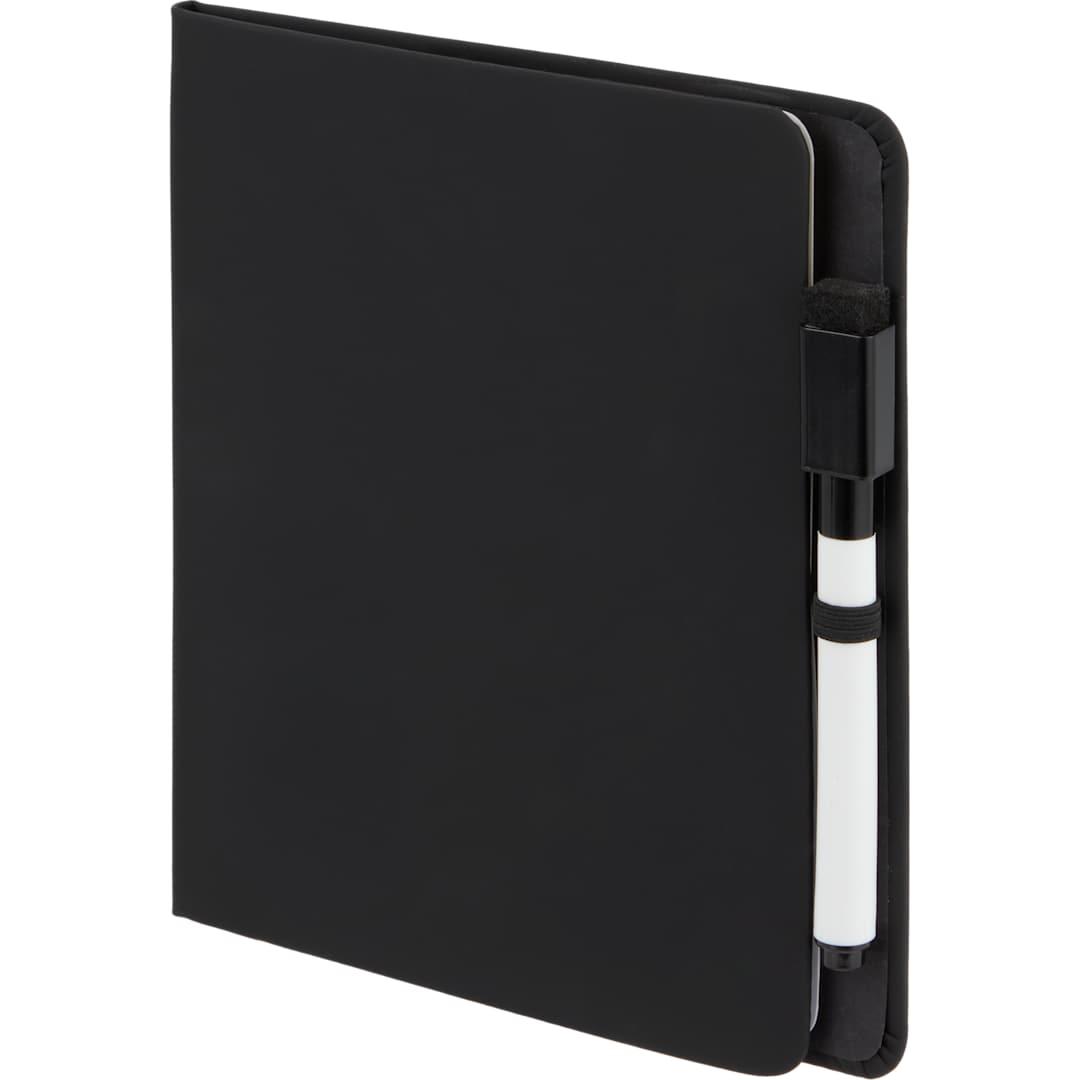 Recycled pu white board & sticky notes pad Black front