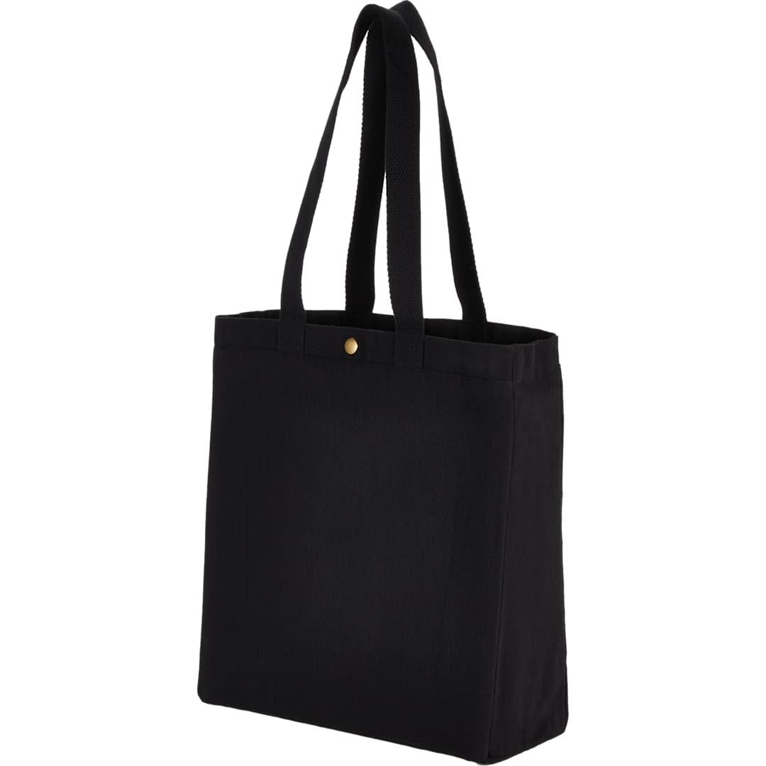 Repose 10oz recycled cotton box tote w/snap Grey front