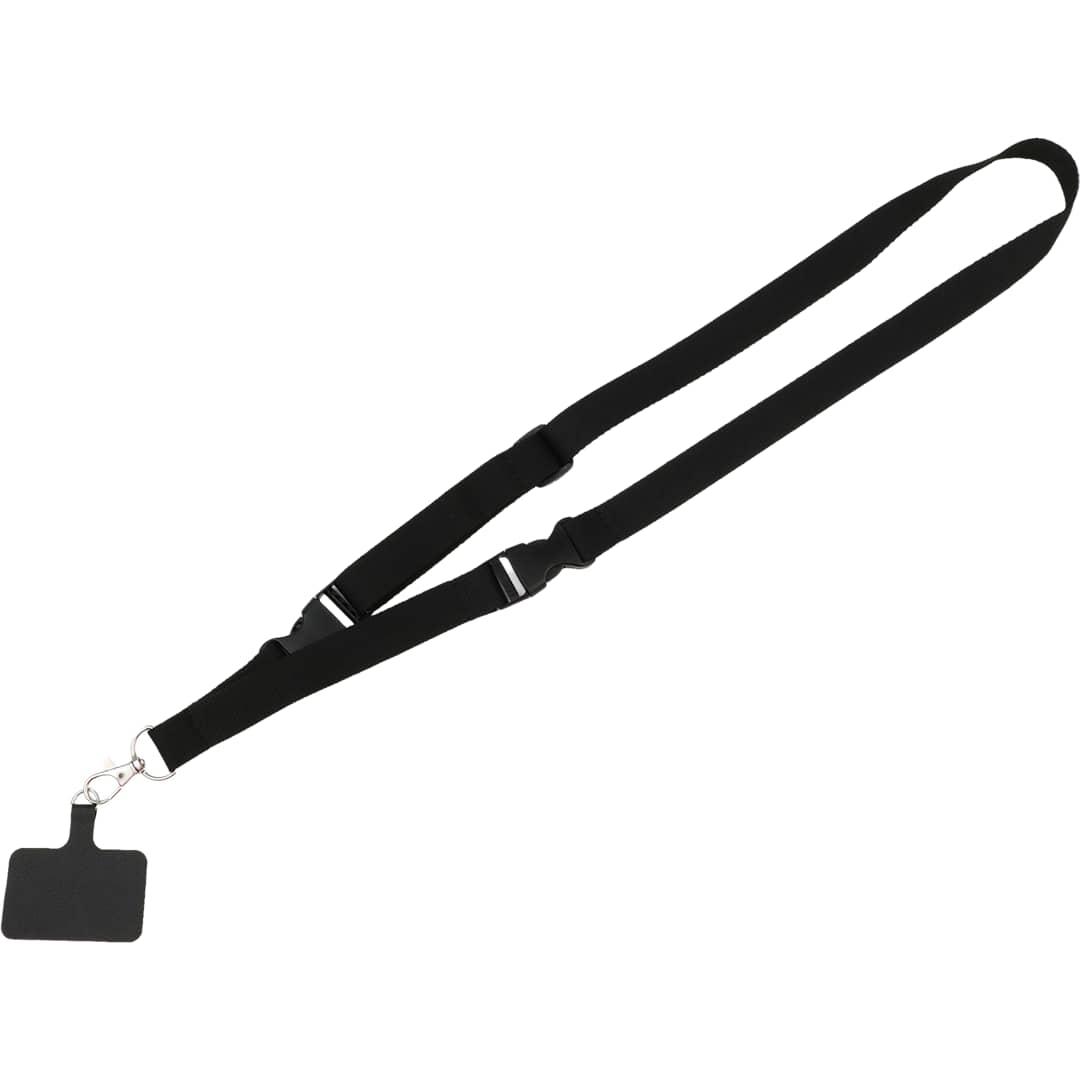 Adjustable recycled phone lanyard Black miniatura 10