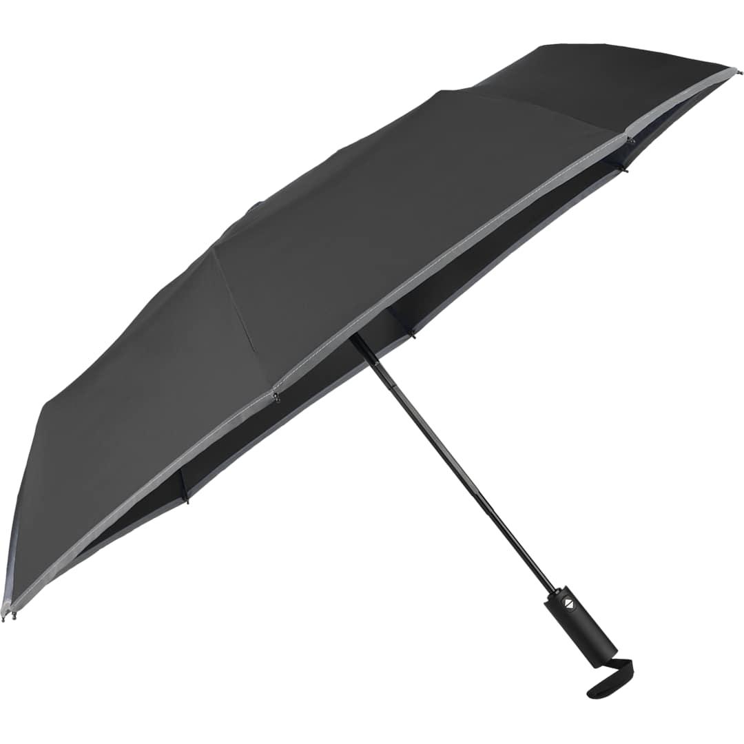 48 Rpet umbrella w/ reflective trim Black miniatura 3