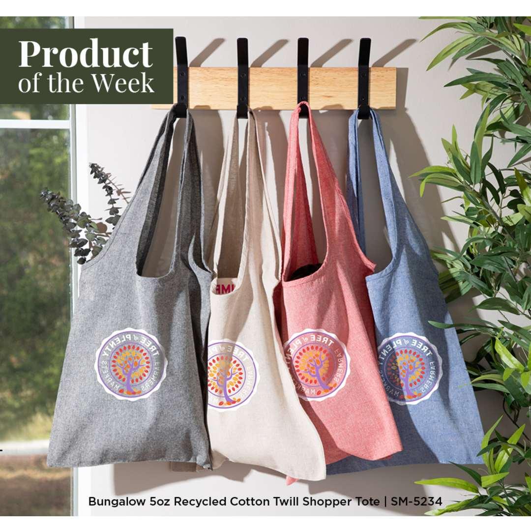 Bungalow 5oz recycled cotton twill shopper tote Black miniatura 4